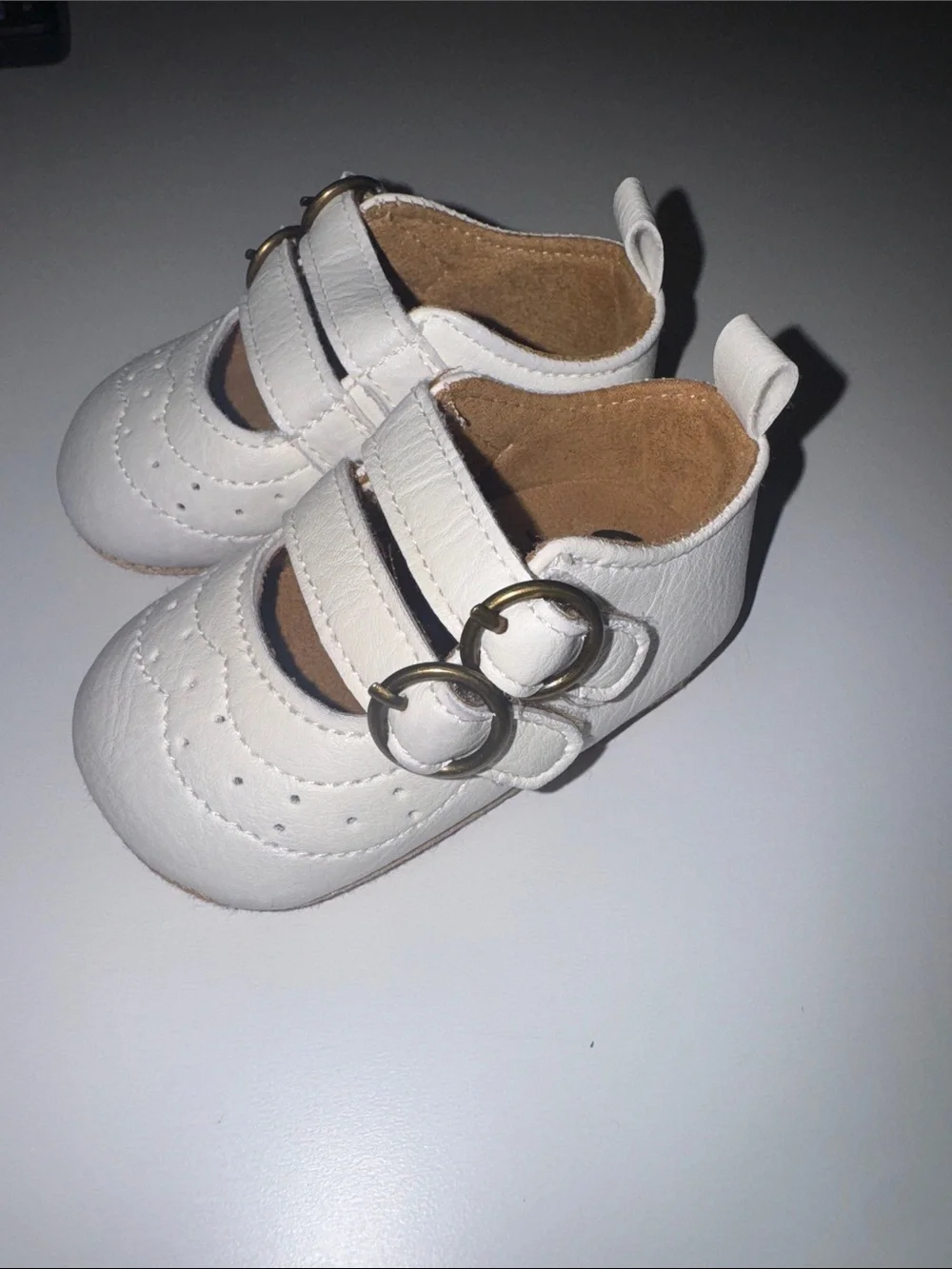 Classic White Baby Mary Janes with Double Strap